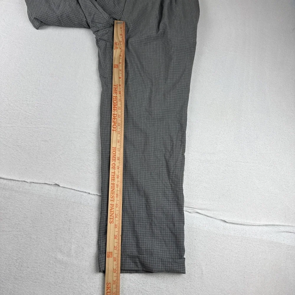 Lauren Ralph Lauren Total Comfort Wool Pants fits 35*28 Microplaid Cuffed gray